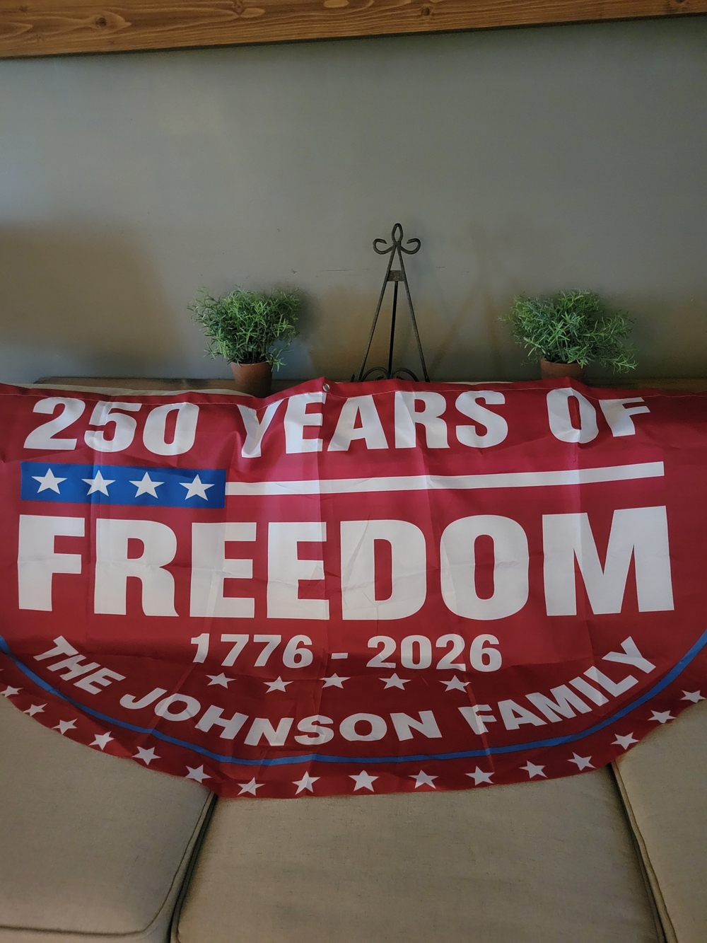 Freedom 250 Years Celebration Banner - Red